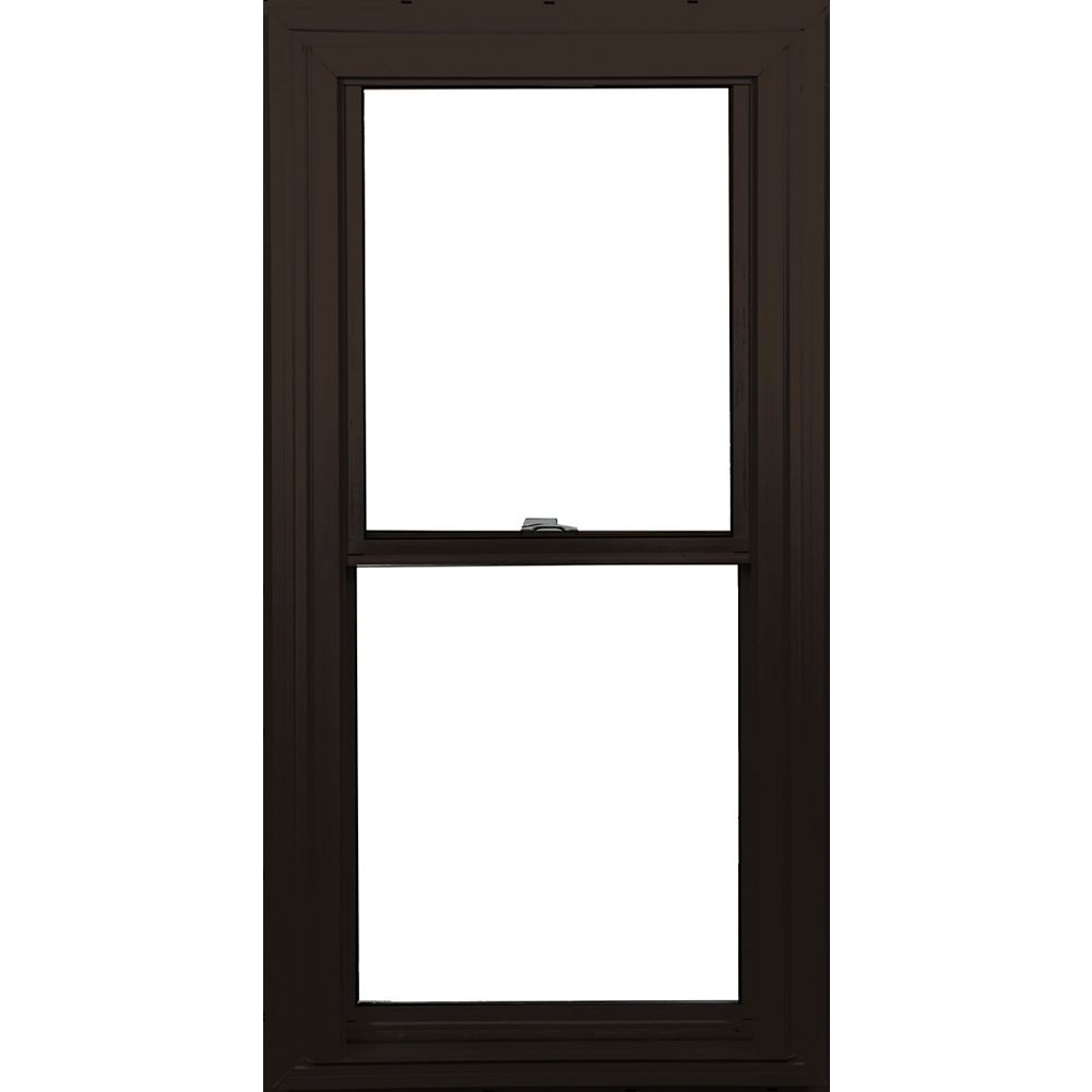Farley Windows 24 Po x 48 Po Fenêtre brun commerciale/blanc à guillotine double avec tech