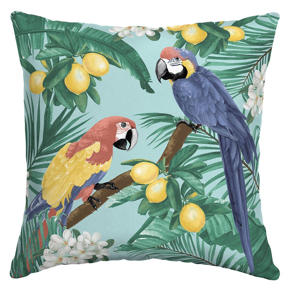 Hampton Bay Kumi Tropical Outdoor Square Throw Pillow The Home Depot