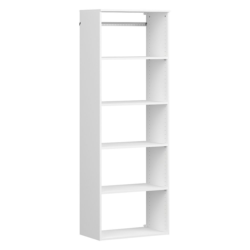 White Hanging 6 Shelves Melamine Closet, Narrow Shelving Unit For Closet