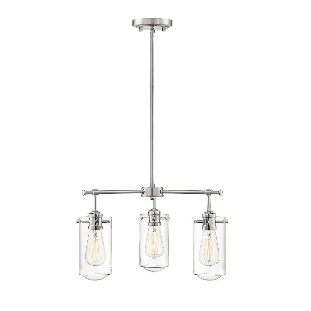 Filament Design 3-Light Satin Nickel with Chrome Accents Chandelier ...