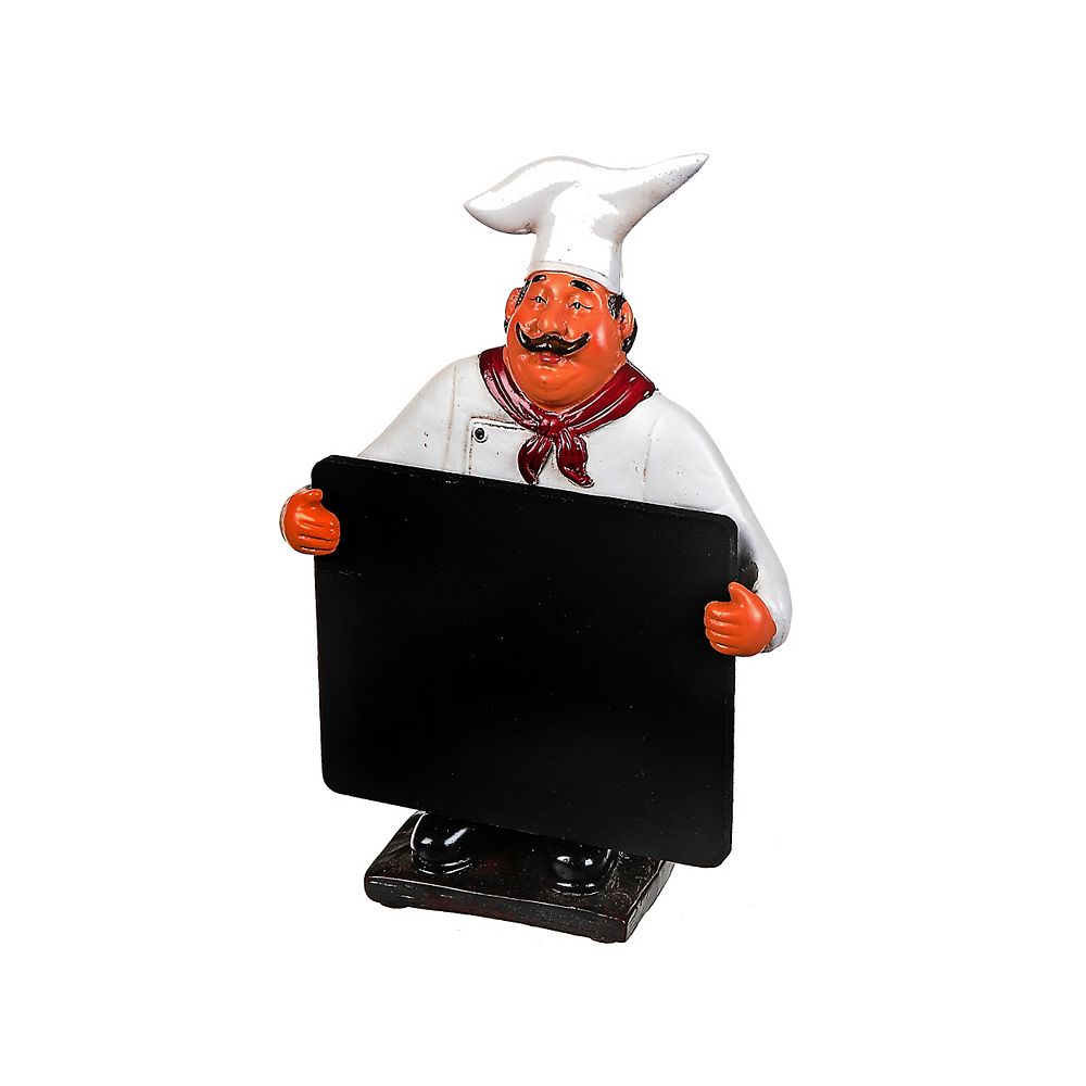 IH Casa Decor Polyresin Chef With Blackboard Menu The Home Depot Canada