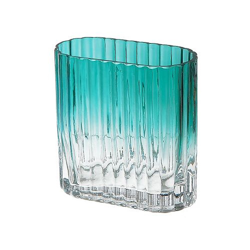 IH Casa Decor Teal Oblong Glass Vase (Small)