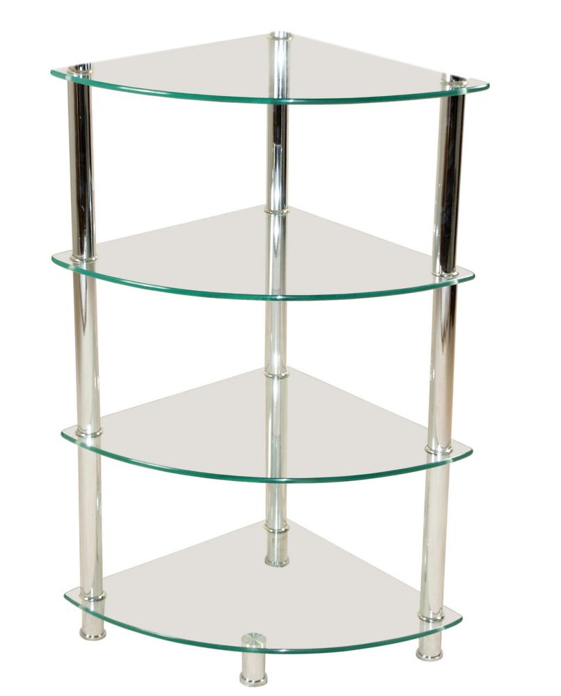 IH Casa Decor 4Tier Corner Frosted Glass Stand The Home Depot Canada