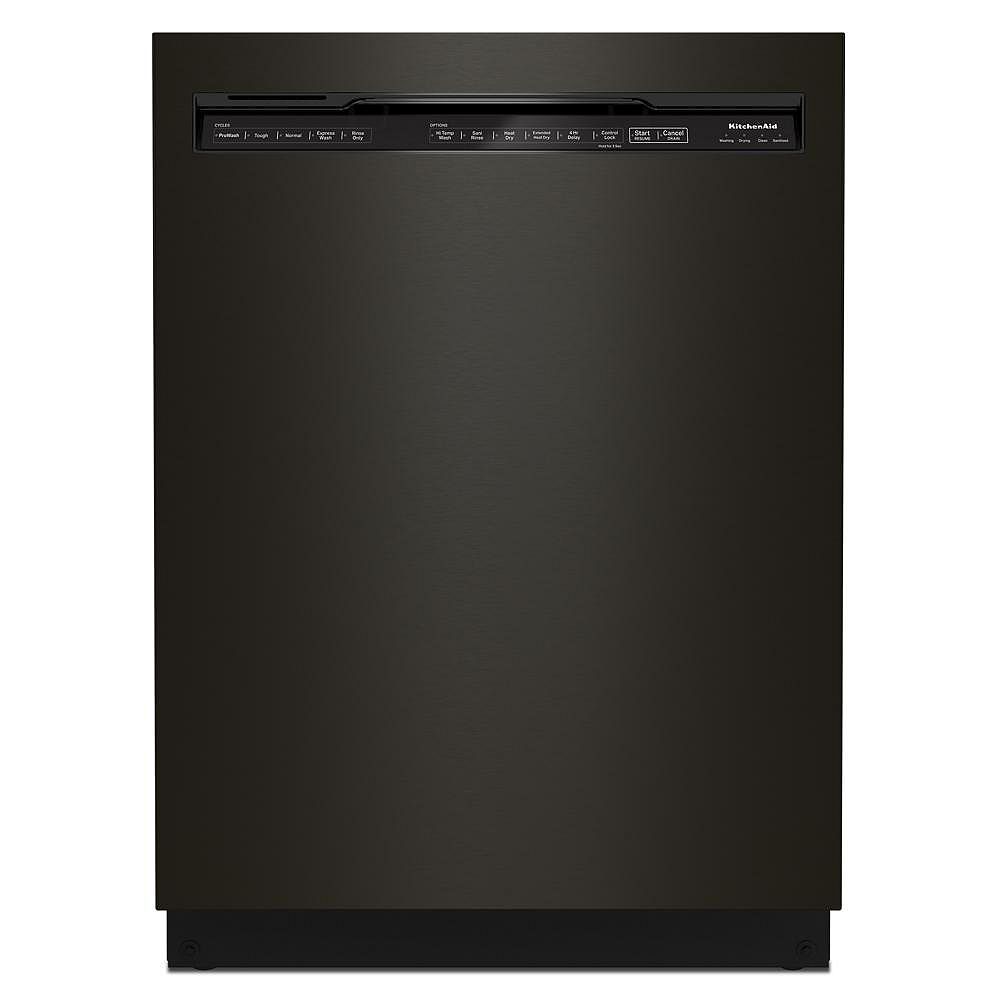 KitchenAid Front Control Dishwasher in Black Stainless Steel, Stainless Kitchenaid Black Stainless Steel Dishwasher