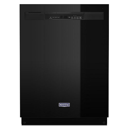 Whirlpool Front-Control Dishwasher in Black with Stainless ...