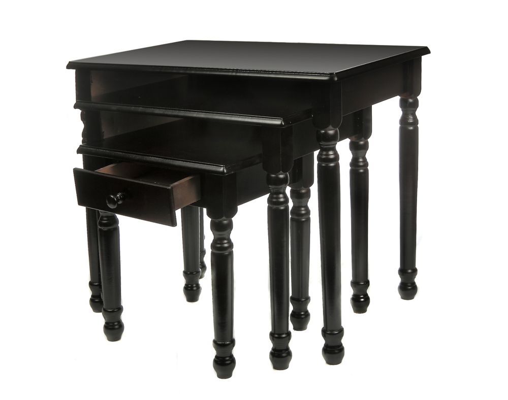 IH Casa Decor Wooden Nesting Table Set of 3 The Home Depot Canada