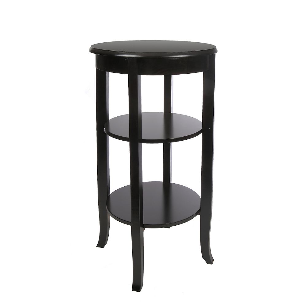 IH Casa Decor Wooden Round Table With 2 Shelf The Home Depot Canada