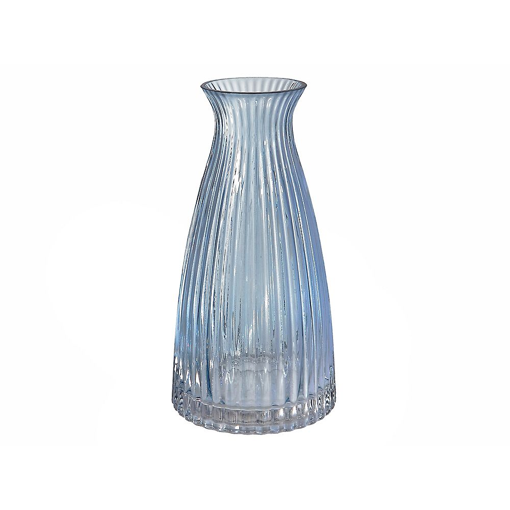 Ih Casa Decor Bottleneck Small Glass Vase In Light Blue The Home Depot Canada