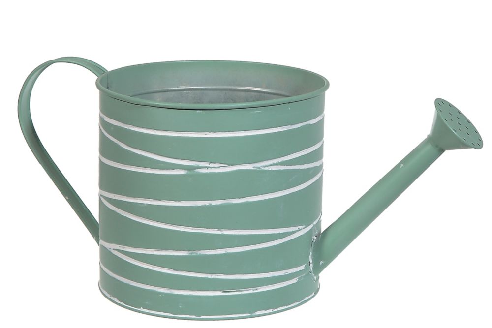 IH Casa Decor Metal Round Watering Can Planter (Mint Green) The Home