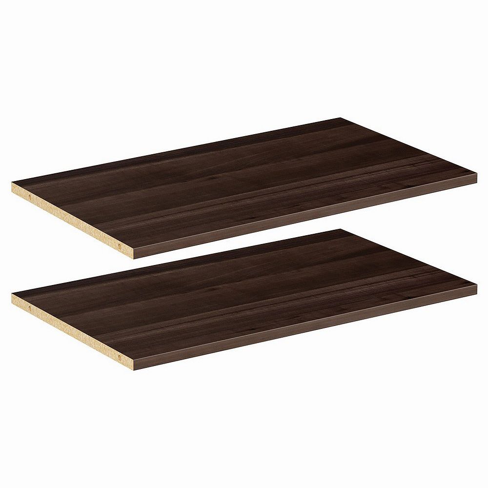 ClosetMaid Style+ 25 in Modern Walnut Melamine Extra Shelf Kit (2Pack