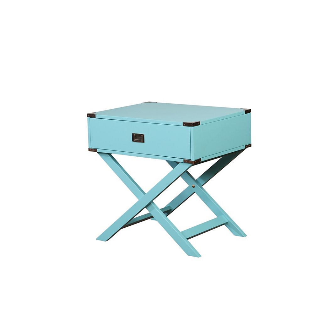 Linon Home Décor Products Posey X Base Blue Accent Table The Home
