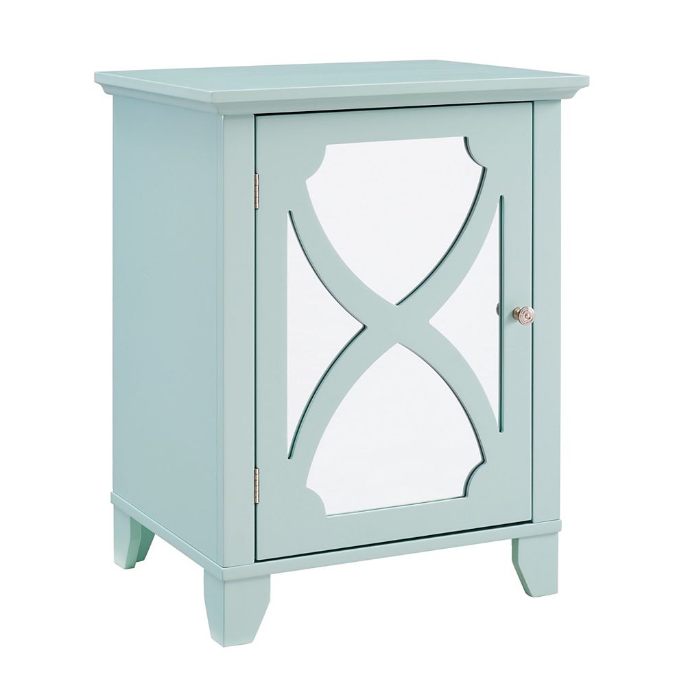 Linon Home Decor Products Helen Seafoam Small Cabinet With Mirror Door The Home Depot Canada