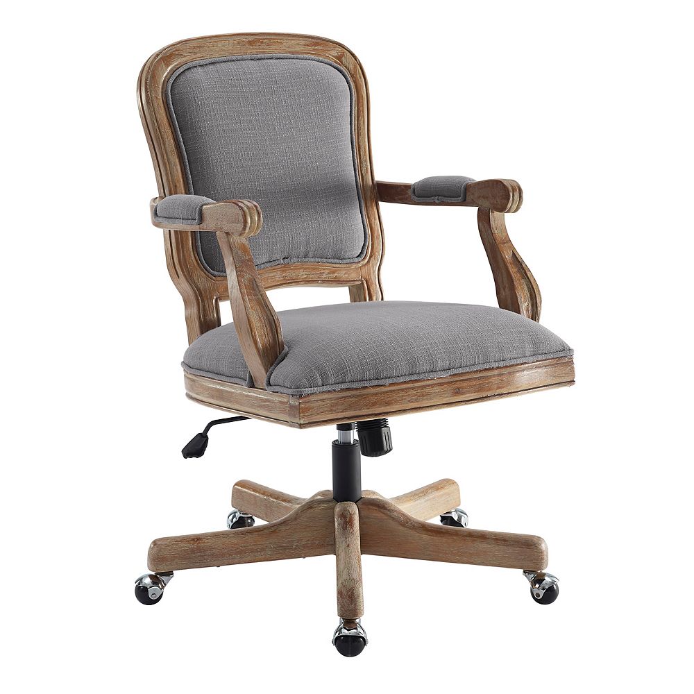 Linon Home Décor Products Faye Light Gray Office Chair The Home Depot