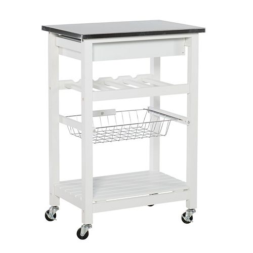 Clarke White Kitchen Cart