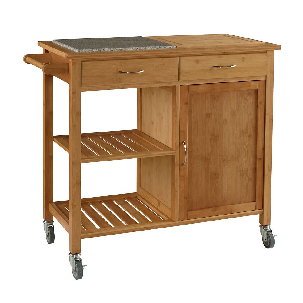 Linon Home Décor Products Grove Bamboo Kitchen Cart The Home Depot Canada