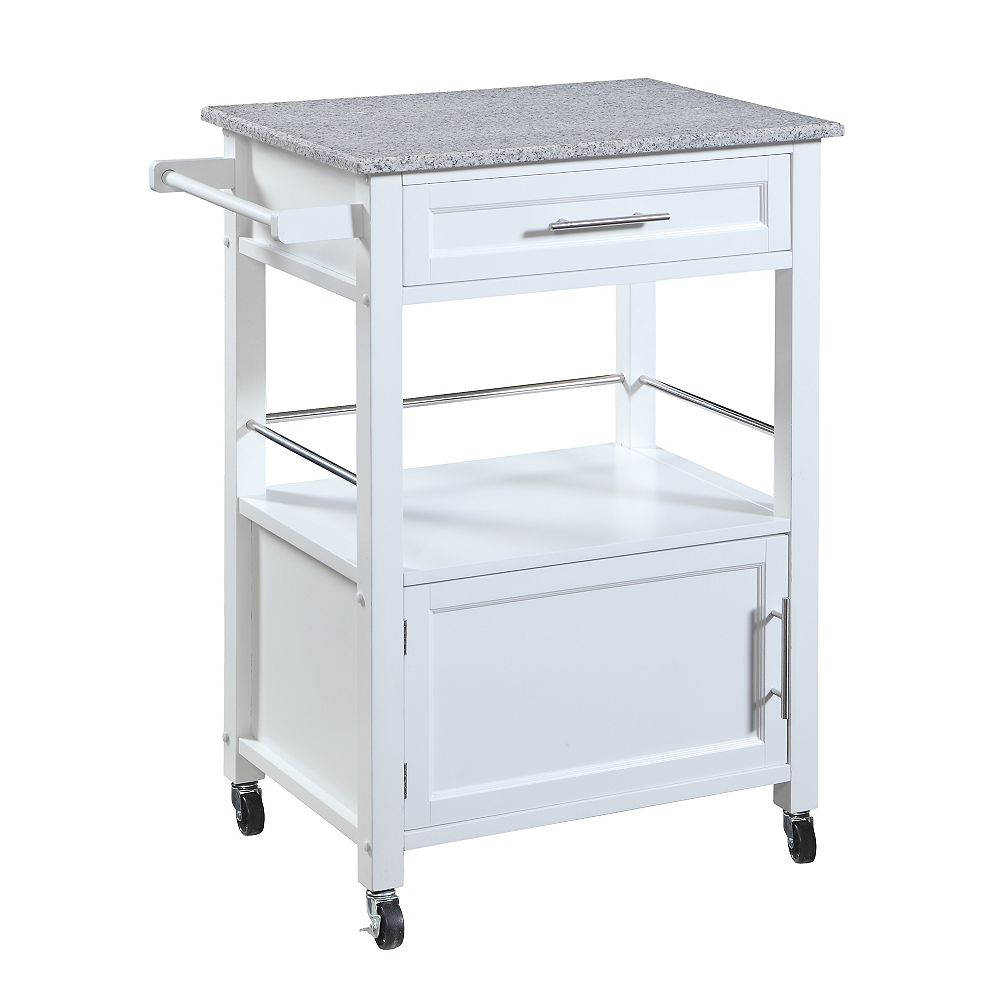 Linon Home Décor Products Cliff White Kitchen Cart The Home Depot Canada