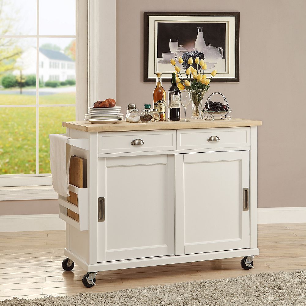 Linon Home Décor Products Sherman Kitchen Cart | The Home Depot Canada