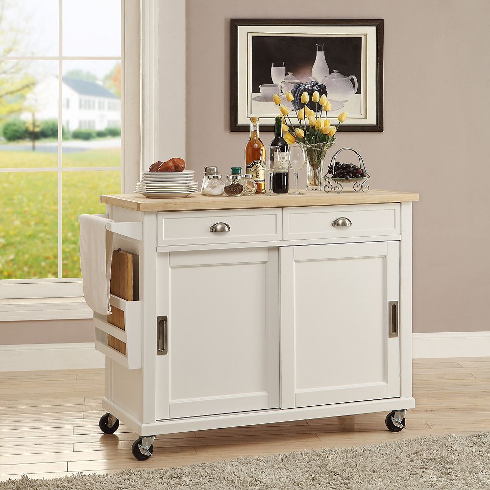 Linon Home Décor Products Sherman Kitchen Cart The Home Depot Canada