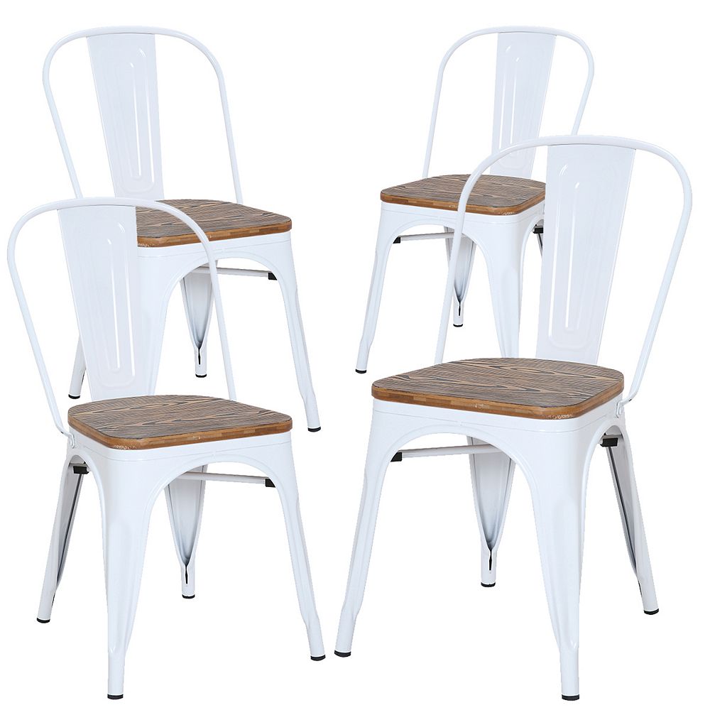 Bronte Living Industrial metal dining chair with zebra wood seat and