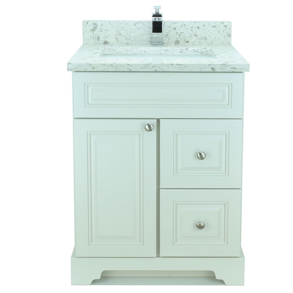 LUKX Bold Damian 24inch Vanity in Antique White Right