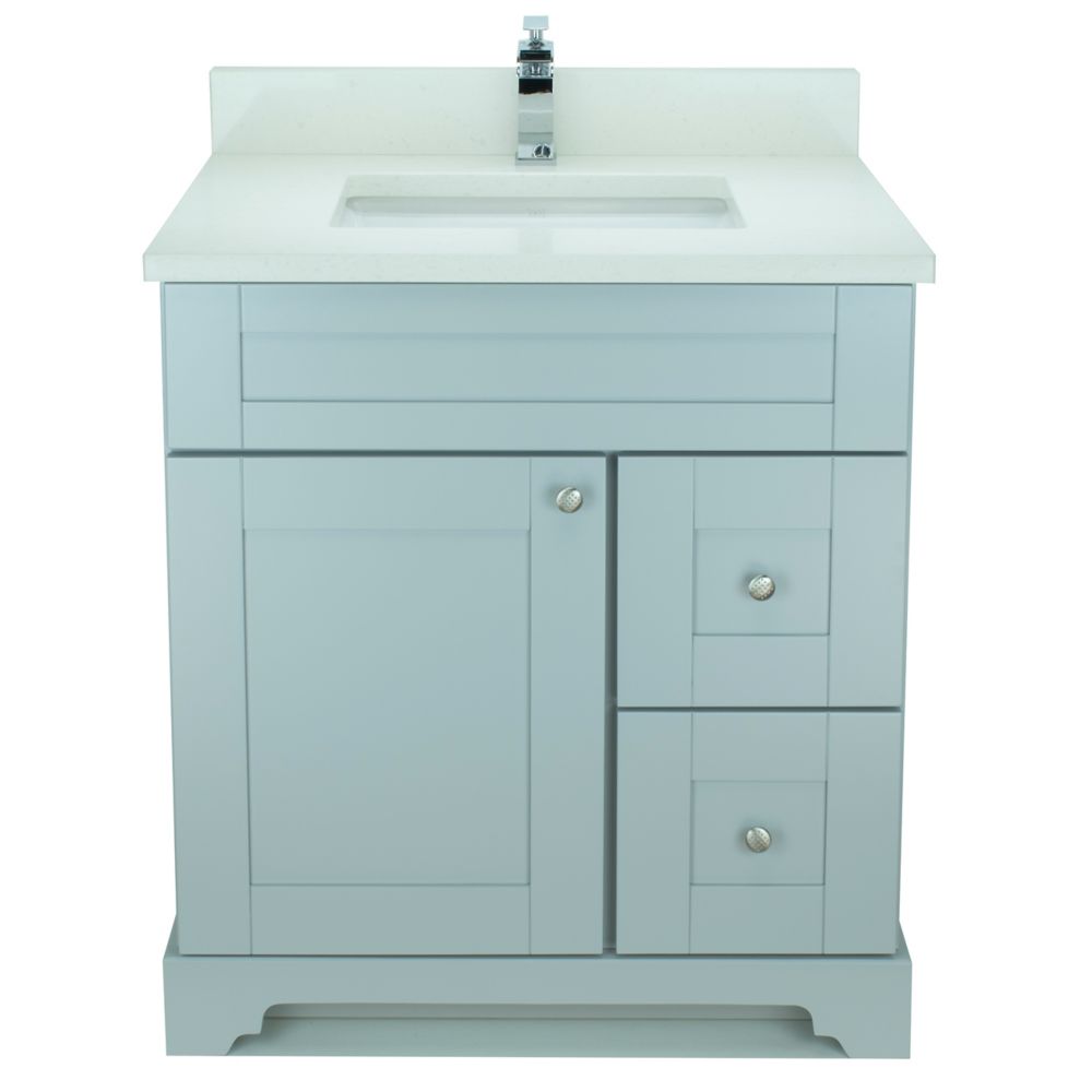 LUKX Bold Damian 24 Inch Vanity In Grey Right Side Drawers With Silk   P 1001568658 