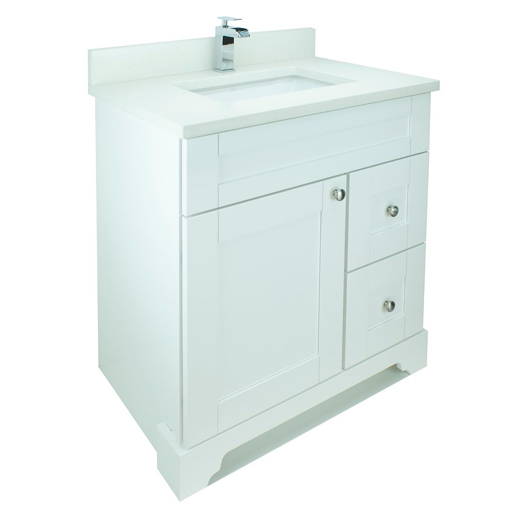 LUKX Bold Damian 24inch Vanity in White Right Side