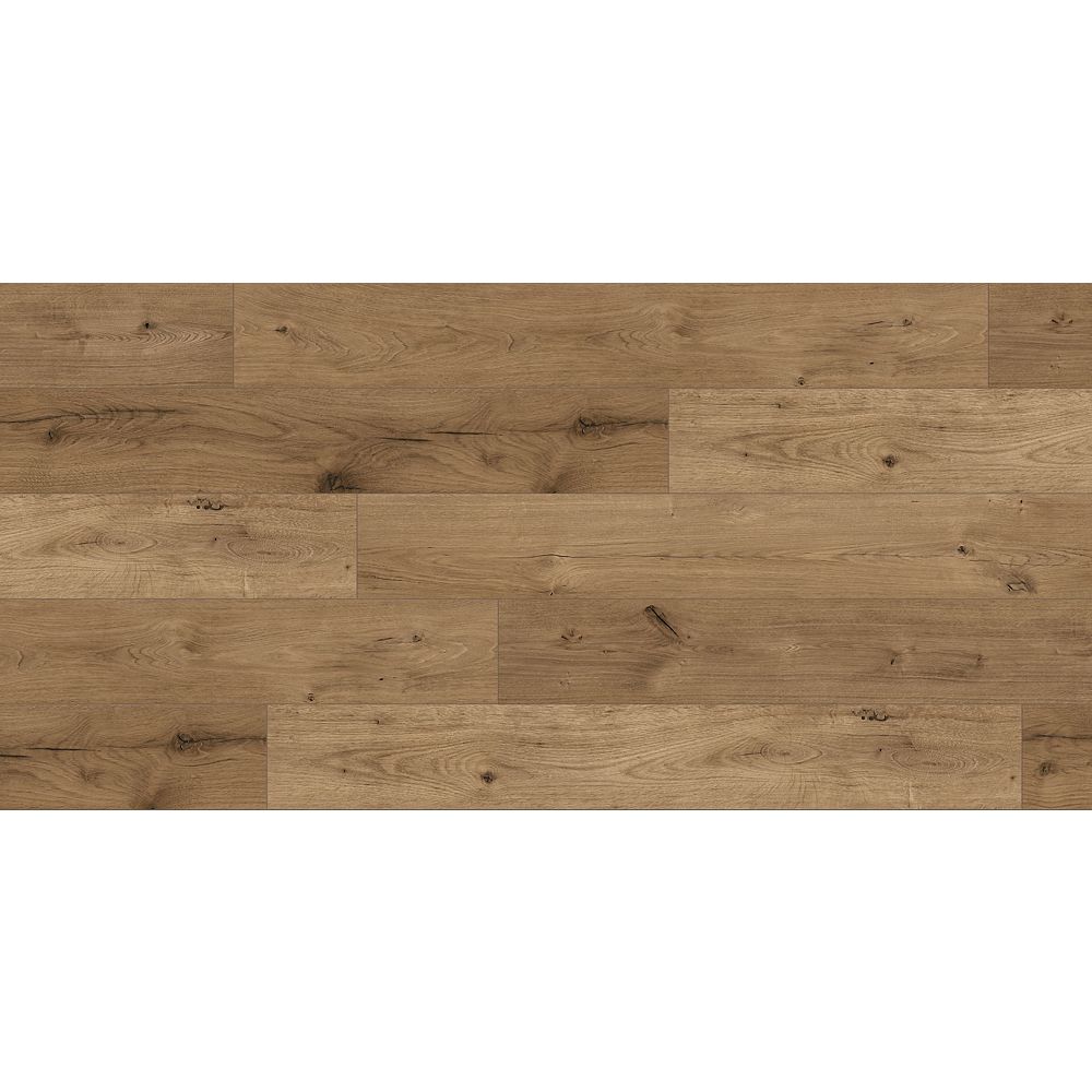 Trafficmaster Teddy Oak 12mm Thick X 7 6 Inch Wide 54 45 Length Laminate Flooring The Home Depot Canada Trafficmaster Teddy Oak 12mm Thick X 7