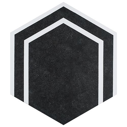 Labyrinth Hex Black 8-5/8-inch x 9-7/8-inch Porcelain Floor and Wall Tile (11.56 sq. ft. /case)