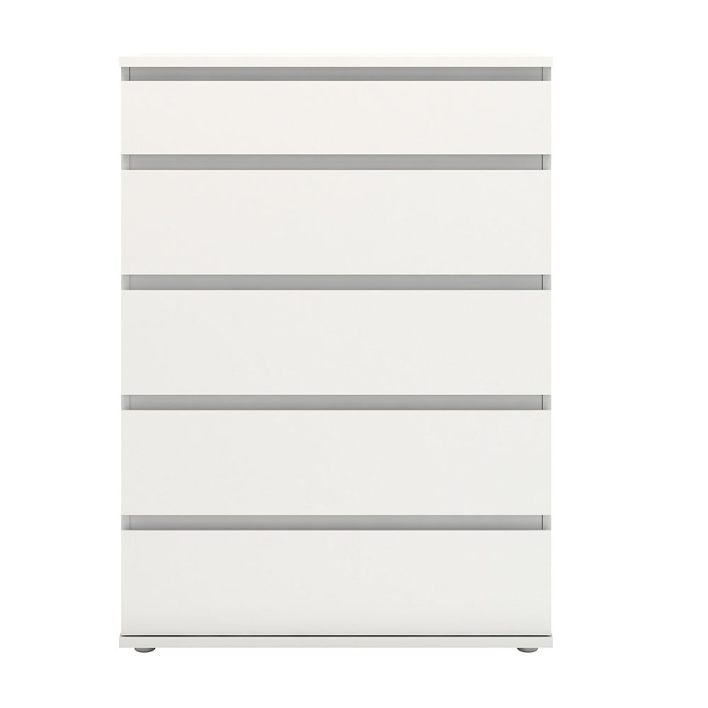 Tvilum Aurora 5 Drawer Wide Chest in White | The Home Depot Canada