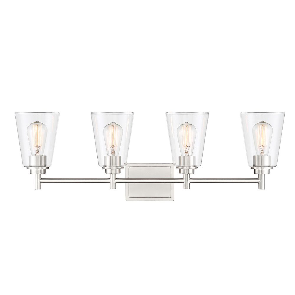 Designers Fountain 4Light Satin Platinum Finish Bath Vanity Light with