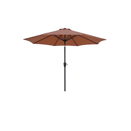 9 ft. Aluminum Market Patio Umbrella with Push Button Tilt and Crank in Sienna