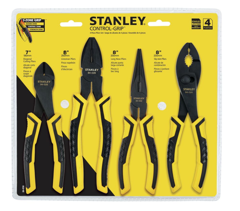 STANLEY 4 PC. BI MATERIAL PLIERS SET | The Home Depot Canada