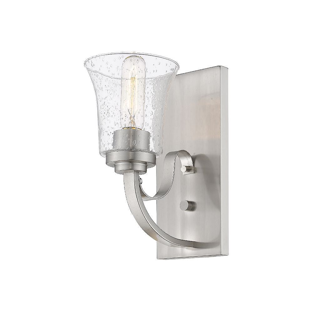 Filament Design 1 Light Brushed Nickel Wall Sconce With Clear Seedy Glass 875 Inch The Home