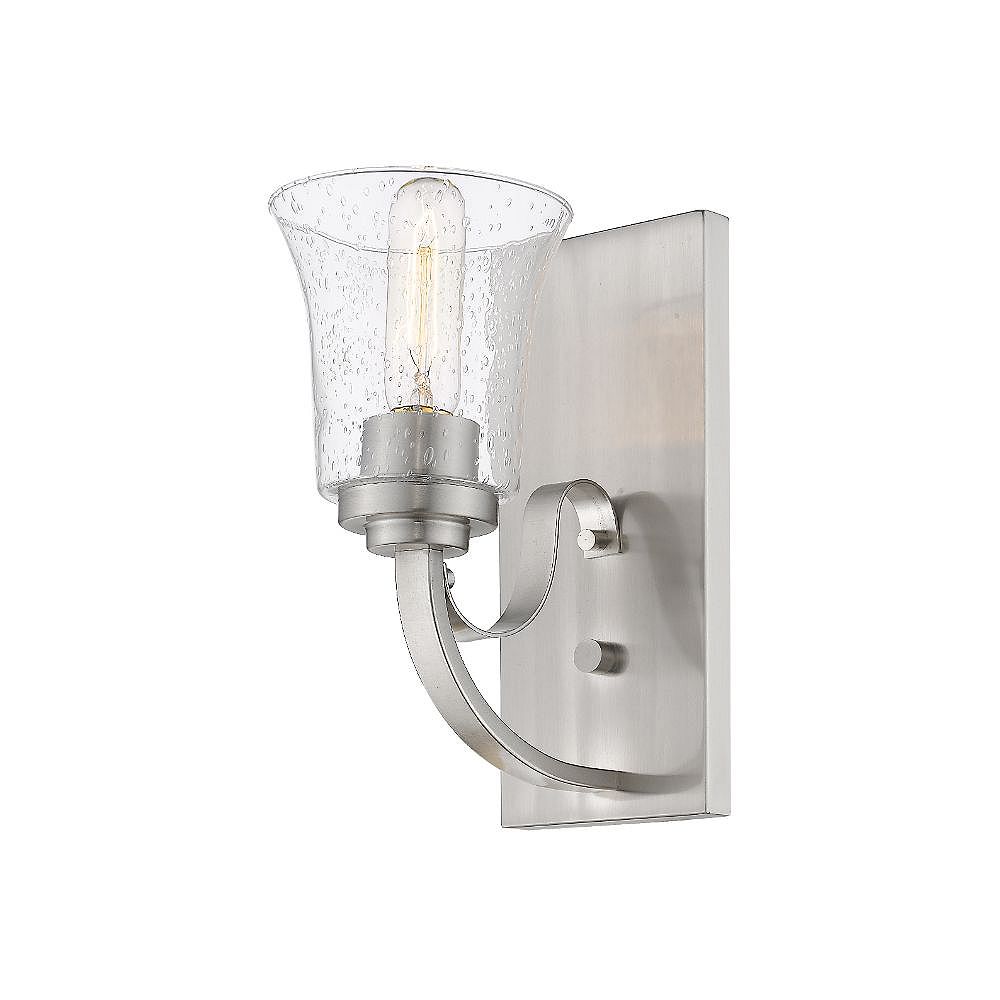 Filament Design 1Light Brushed Nickel Wall Sconce with Clear Seedy