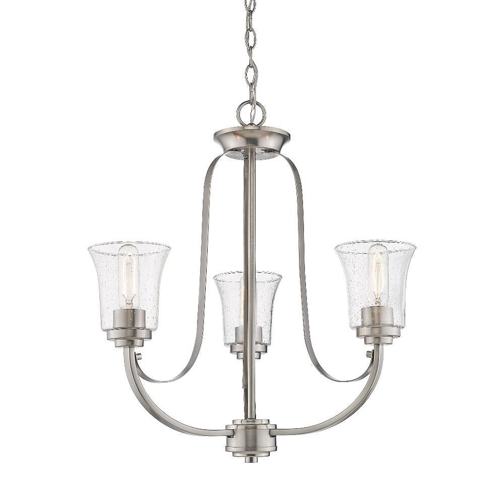 Filament Design 3Light Brushed Nickel Chandelier 22 inch The Home Depot Canada