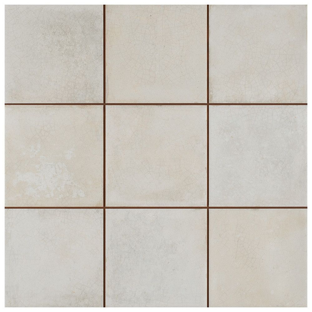 Merola Tile Kings Etna Encaustic 131/8inch x 131/8inch White Ceramic Floor and Wall Ti