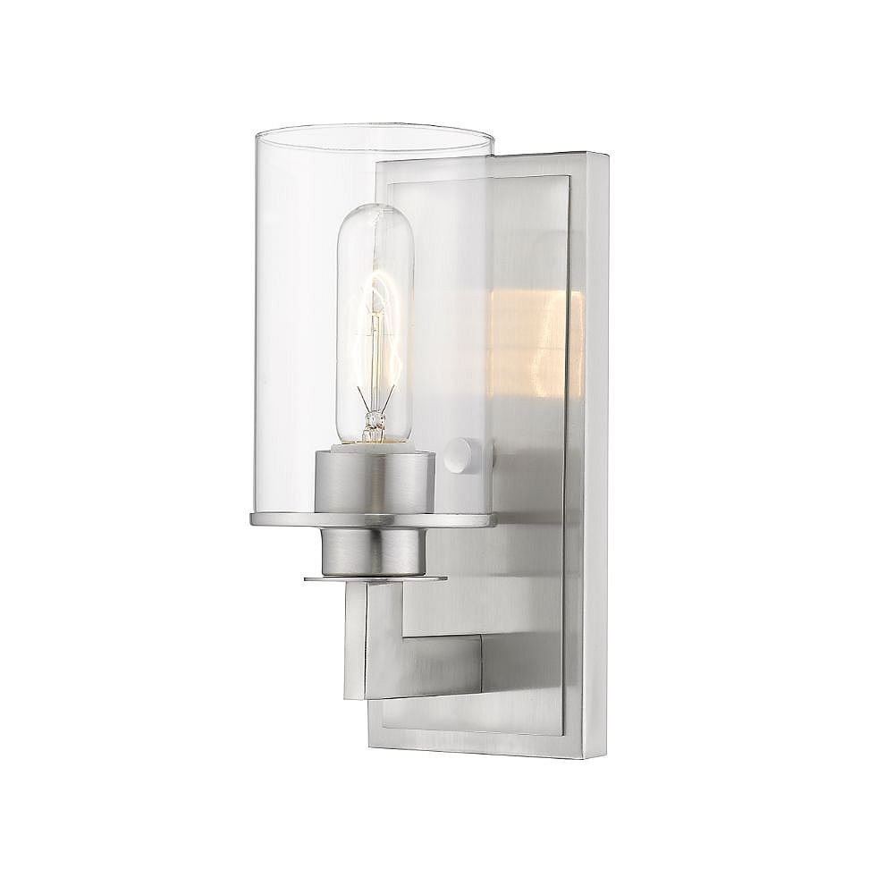 Filament Design 1Light Brushed Nickel Wall Sconce with Clear Glass 5