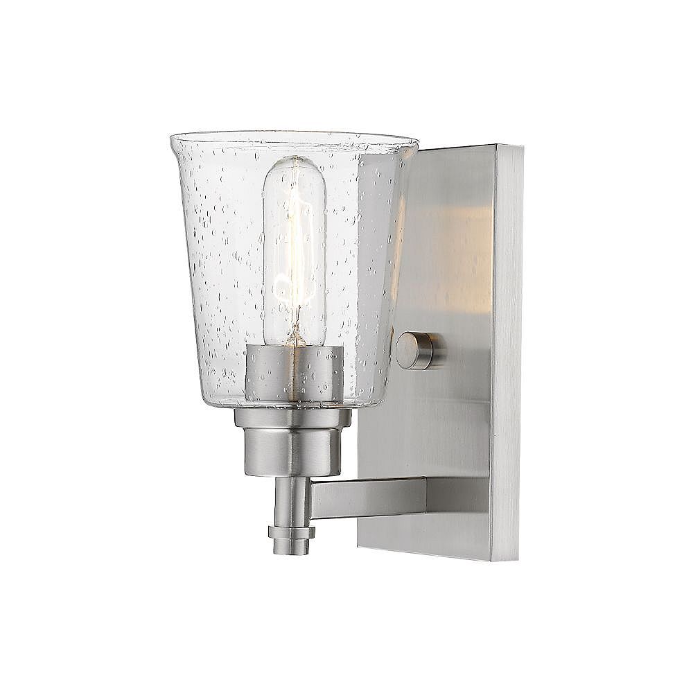 Filament Design 1 Light Brushed Nickel Wall Sconce With Clear Seedy Glass 65 Inch The Home 6935