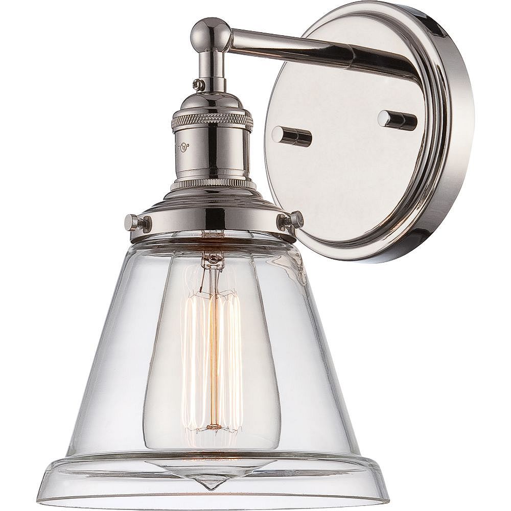 Filament Design 1Light Polished Nickel Wall Sconce 7.63 inch The