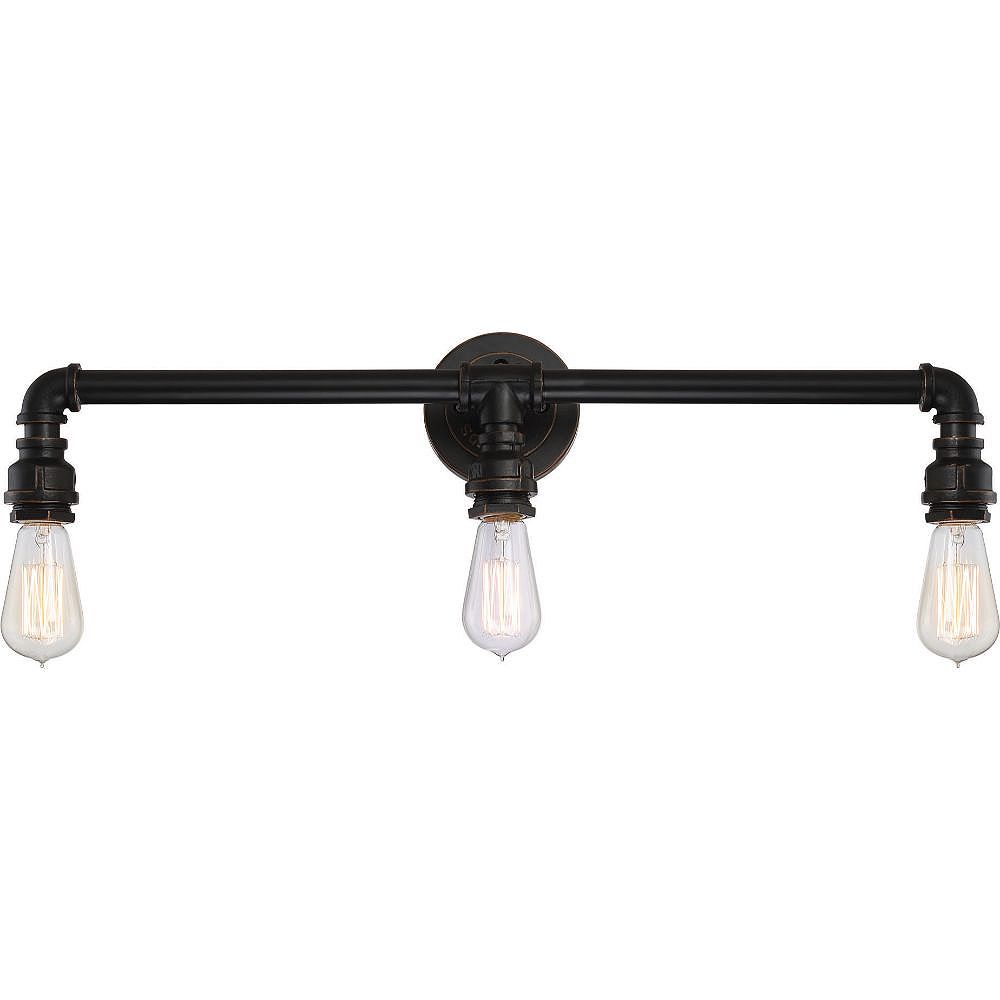 Filament Design Luminaire De Vanite De Salle De Bain Bronze Industriel A 3 Ampoules Home Depot Canada