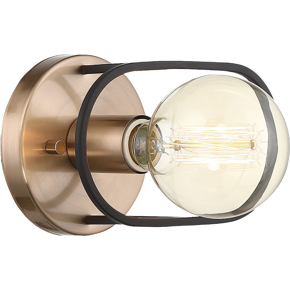 Filament Design 1 Light Copper Brushed Brass And Matte Black Wall Sconce 463 Inch The Home 0105