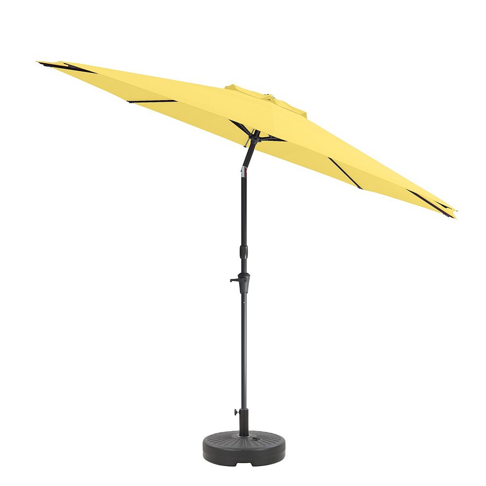 Corliving Corliving Ppu 711 Z1 10ft Uv And Wind Resistant Tilting Yellow Patio Umbrella An The Home Depot Canada