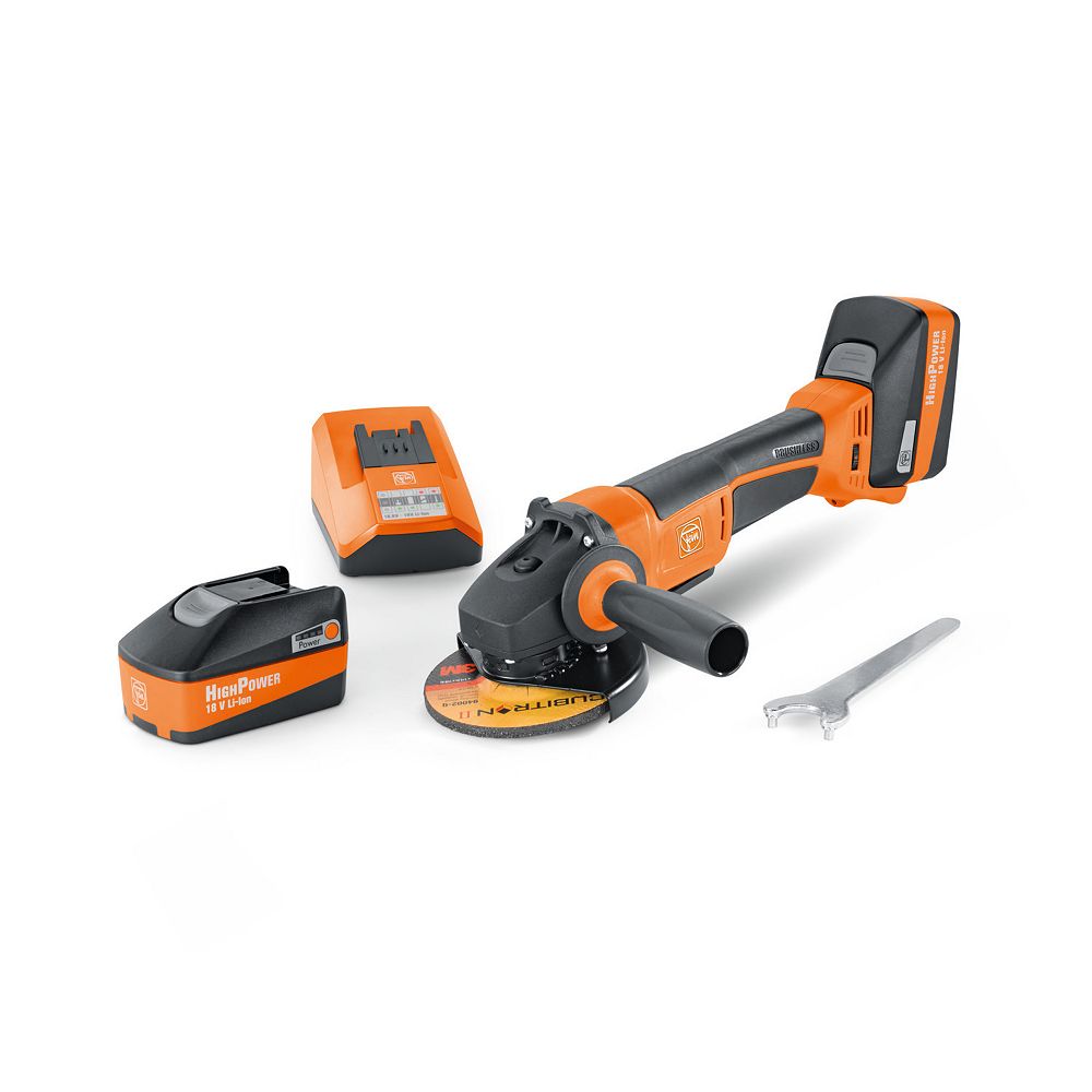 FEIN Cordless 5 Inch Angle Grinder Set With 5.2 Ah Batteries And