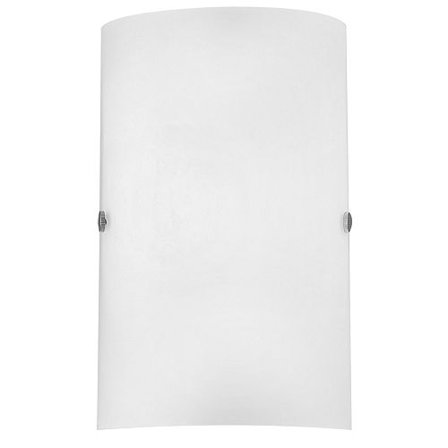 Cameron Wall Light, Matte Nickel Finish with White Glass