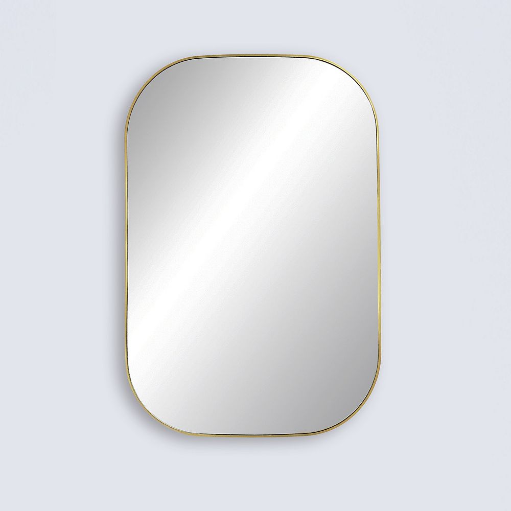 The Tangerine Mirror Company Infinity, Gold Metal Vanity Mirror with Rounded Corners 24" x