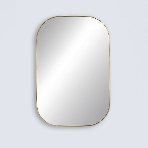 Infinity, Gold Metal Vanity Mirror with Rounded Corners 24" x 36"