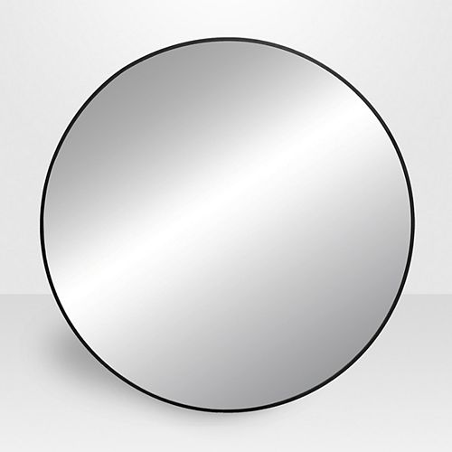 Infinity 31.5-inch x 31.5-inch Metal Round Mirror in Black