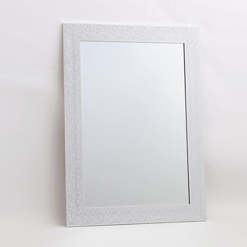 Murano, White & Chrome Vanity Mirror, 30.5" x 42.5"