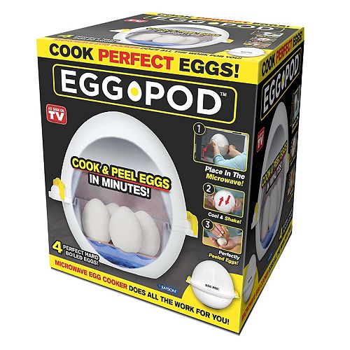 Egg Pod 4-Egg White Microwave Egg Cooker that Perfectly Cooks Eggs and Detaches the Shell!