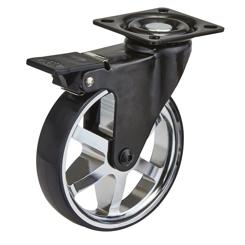 Richelieu Aluminum Single Wheel Design Caster, Swivel with Brake, with